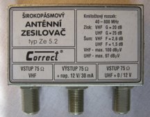 pásmový zosilňovač VHF+UHF